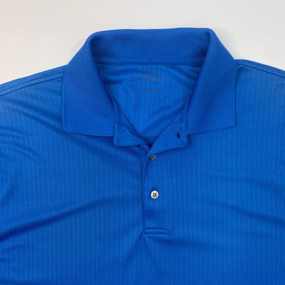 PGA Tour Golf Polo Shirt Mens L Large Cobalt Blue Knit Lightweight Performance - Picture 4 of 14